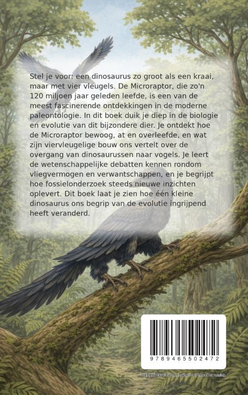 Achterkant van Alles over de Microraptor
