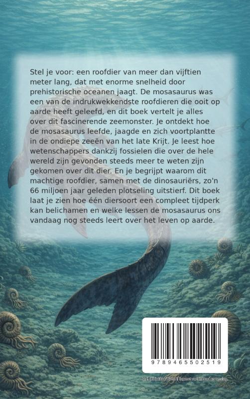Achterkant van Alles over de Mosasaurus