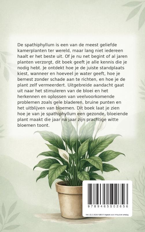 Achterkant van Alles over de Spathiphyllum