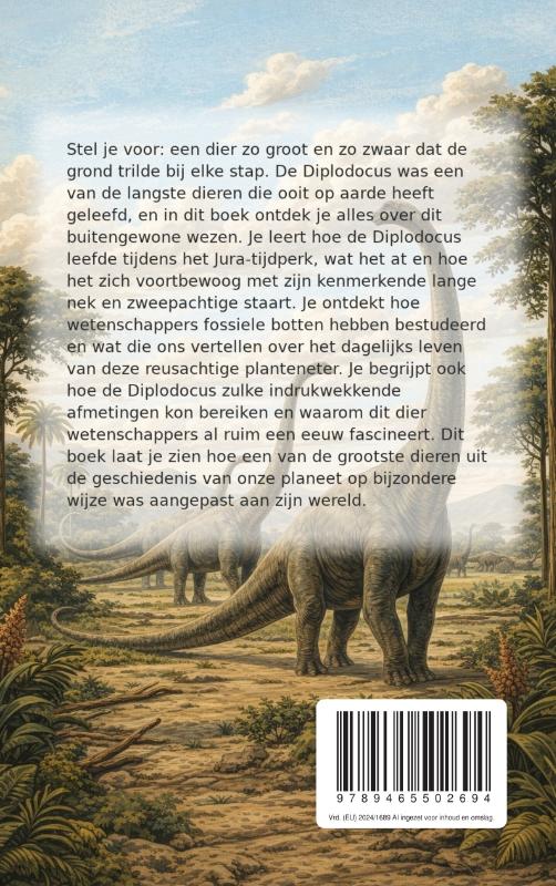 Achterkant van Alles over de Diplodocus