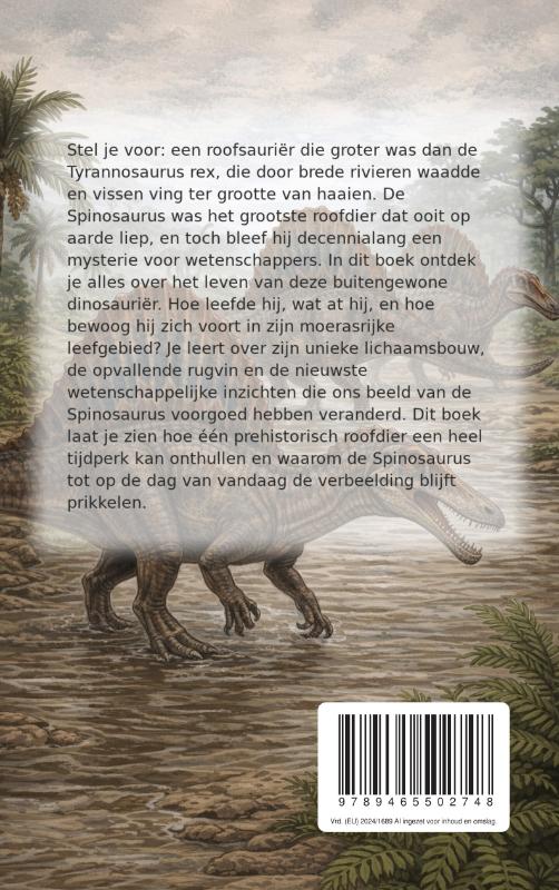 Achterkant van Alles over de Spinosaurus