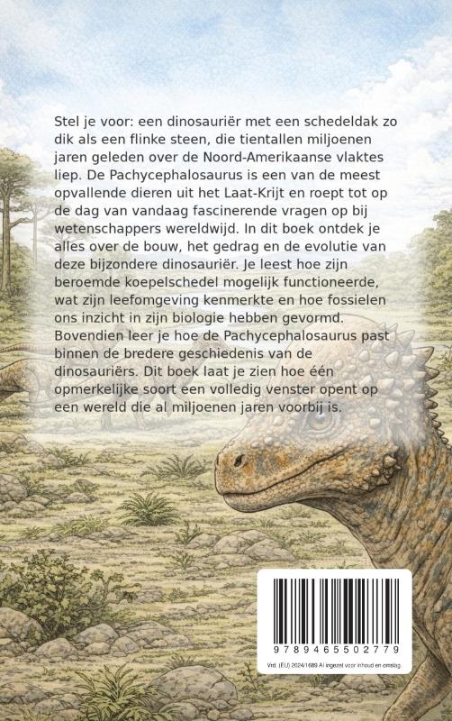 Achterkant van Alles over de Pachycephalosaurus