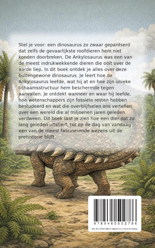 Achterkant van Alles over de Ankylosaurus