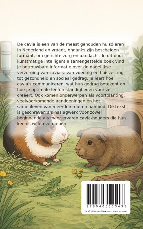 Achterkant van Alles over de Cavia: Verzorging en Gedrag