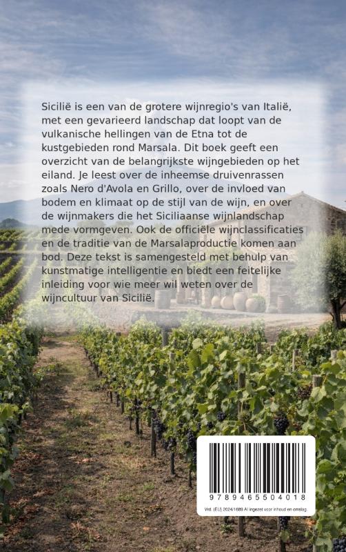 Achterkant van Wijnstreek Sicilië