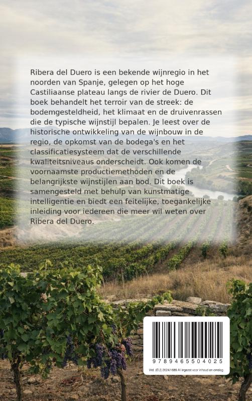 Achterkant van Wijnstreek Ribera del Duero