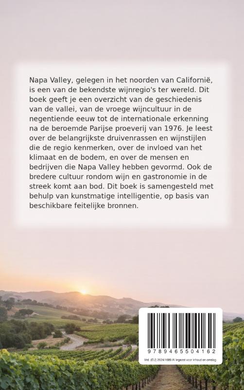 Achterkant van Wijnstreek Napa Valley