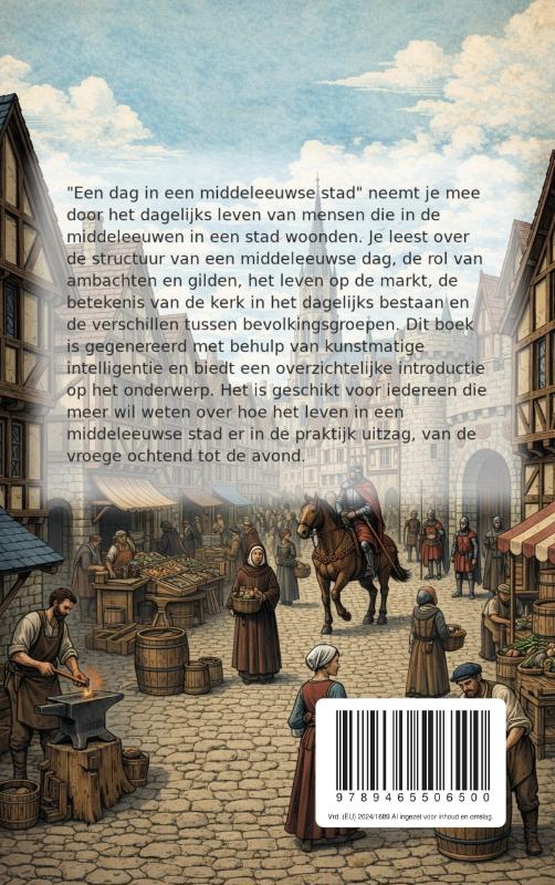 Achterkant van Een dag in een middeleeuwse stad