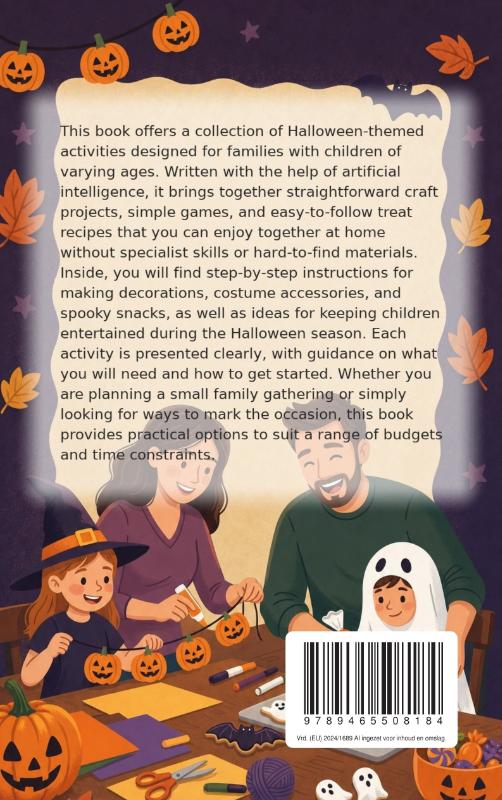 Achterkant van Easy Halloween Activities for Kids and Parents