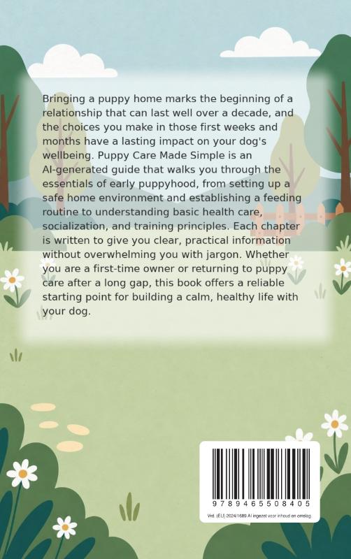 Achterkant van Puppy Care Made Simple
