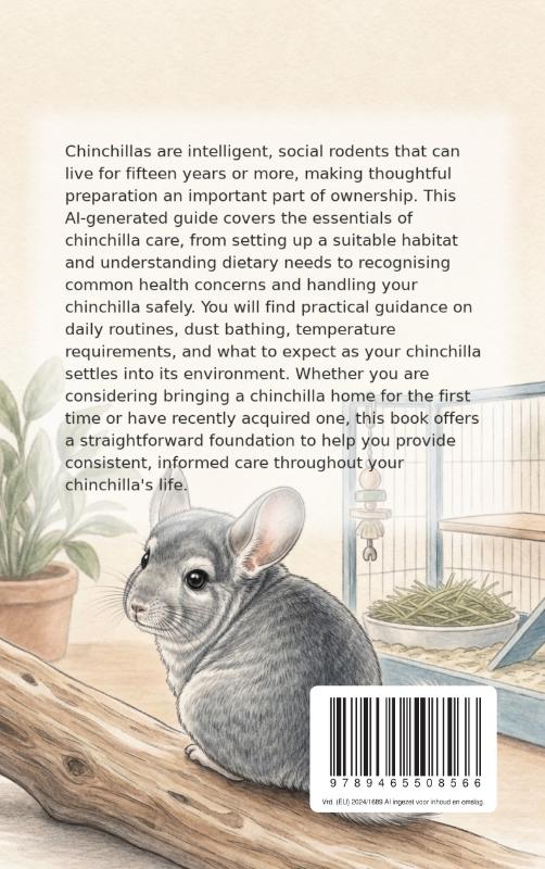Achterkant van The Beginner's Guide to Chinchilla Care