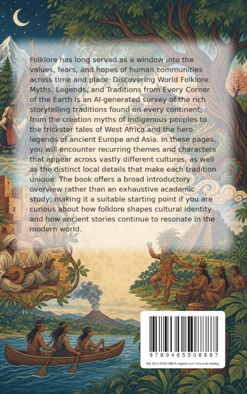 Achterkant van Discovering World Folklore