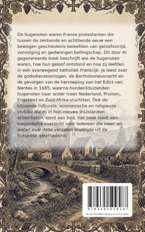 Achterkant van De geschiedenis van de hugenoten
