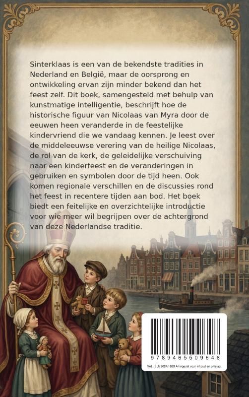 Achterkant van De geschiedenis van het Sinterklaasfeest