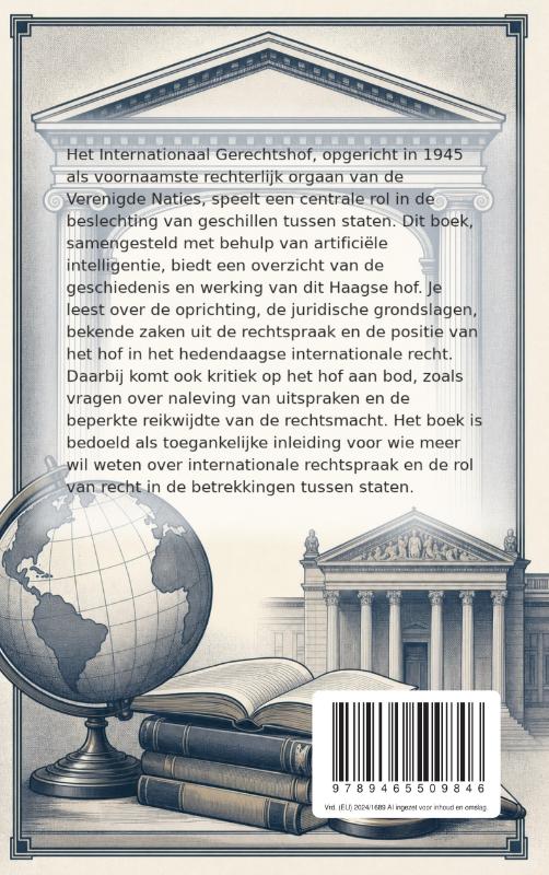 Achterkant van De geschiedenis van het Internationaal Gerechtshof