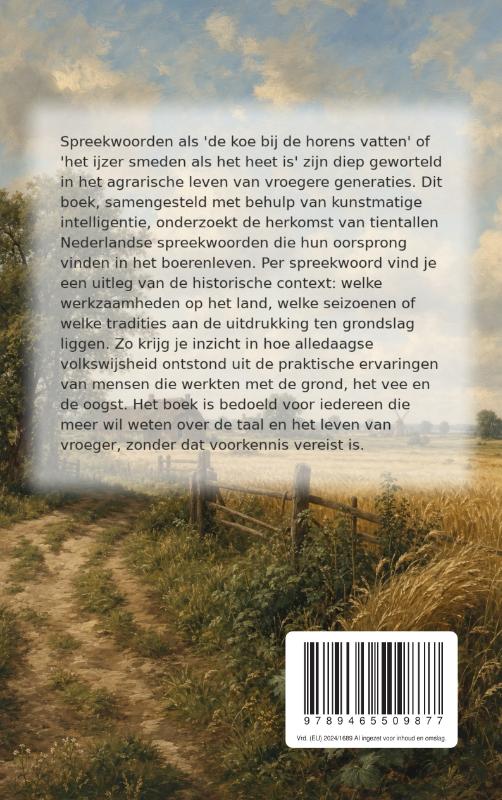 Achterkant van Spreekwoorden uit het boerenleven en hun herkomst