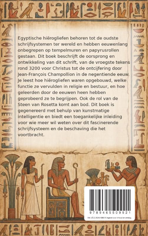 Achterkant van De geschiedenis van de Egyptische hiërogliefen
