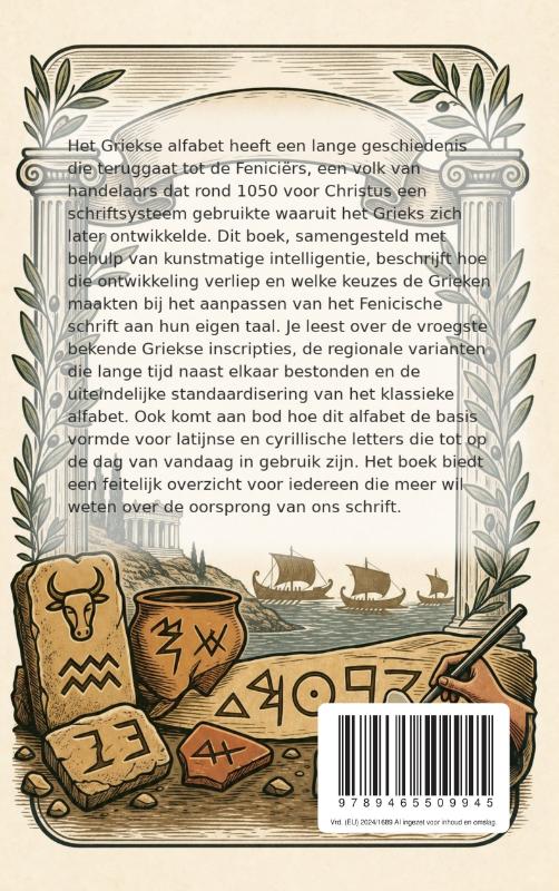 Achterkant van De geschiedenis van het Griekse alfabet