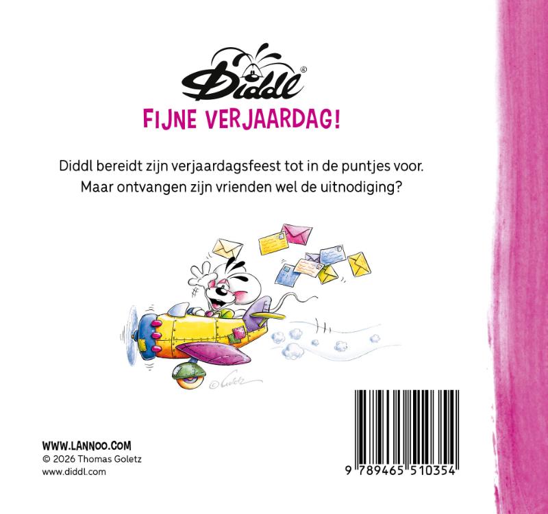 Achterkant van Diddl - Fijne verjaardag