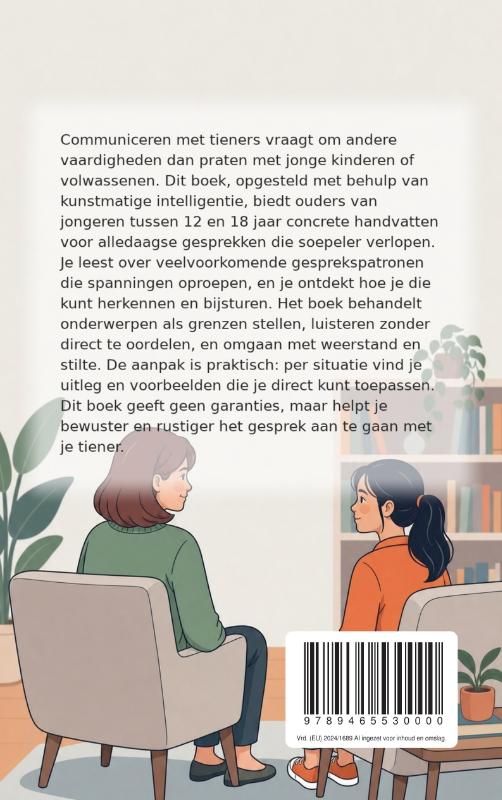 Achterkant van Praten met pubers zonder ruzie