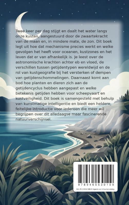Achterkant van De getijden en hoe de maan de oceanen trekt