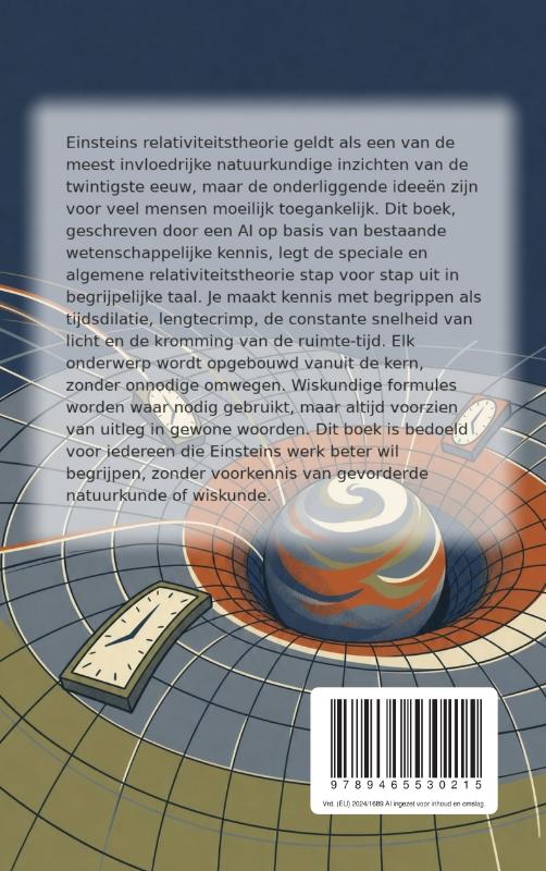 Achterkant van De relativiteitstheorie van Einstein in gewone taal