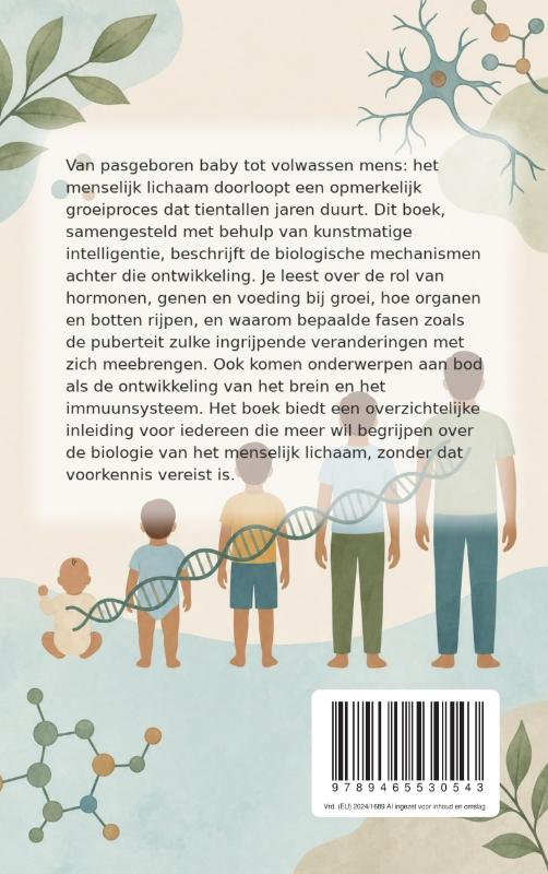 Achterkant van Hoe het lichaam groeit van baby tot volwassene