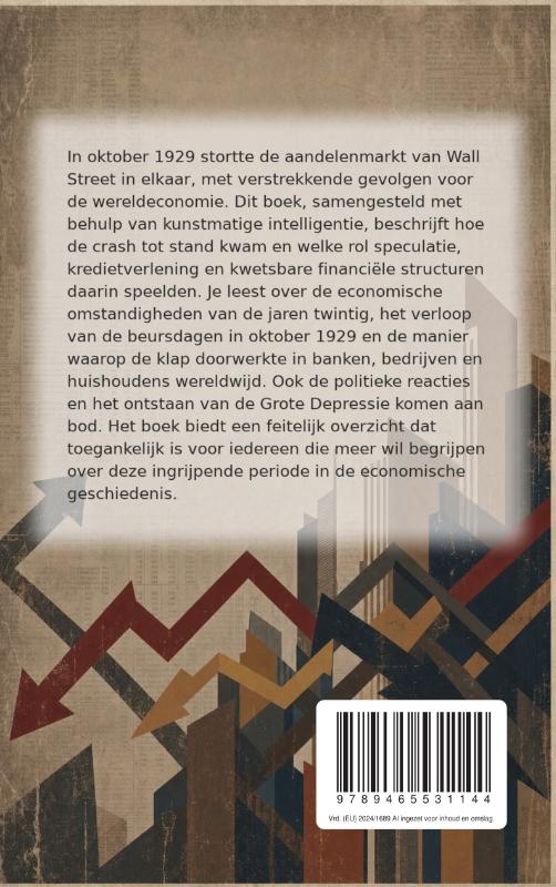 Achterkant van De crash van de Wall Street-beurs in 1929