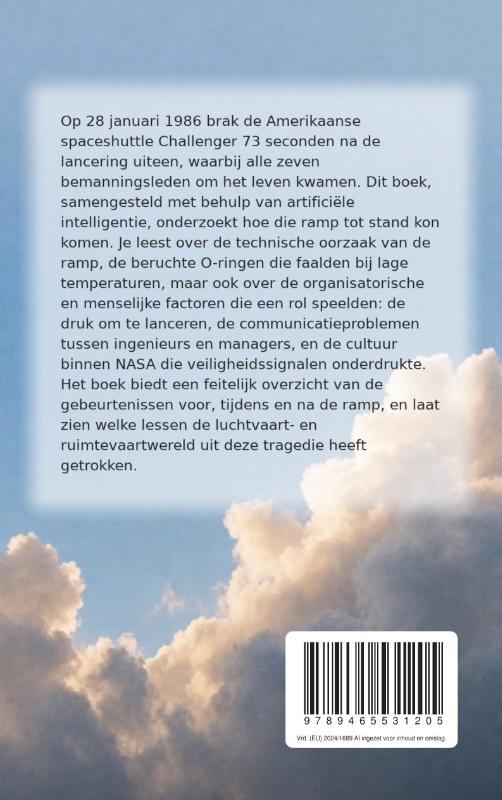 Achterkant van De ramp met de spaceshuttle Challenger
