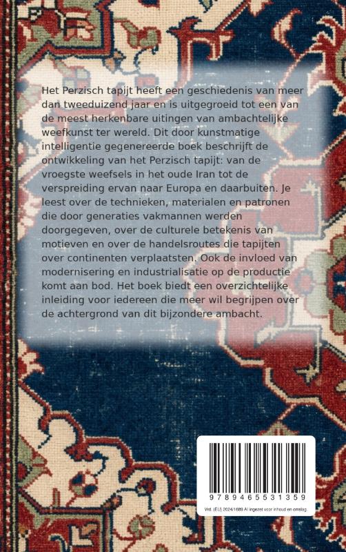 Achterkant van De geschiedenis van het Perzisch tapijt