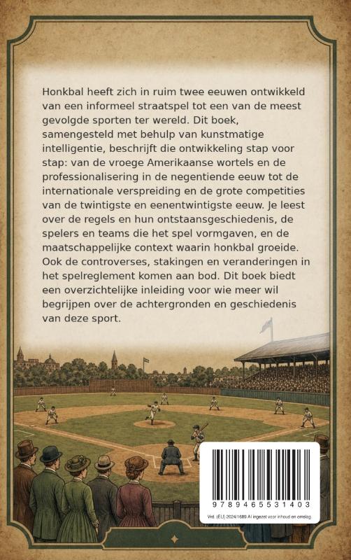 Achterkant van De geschiedenis van het honkbal