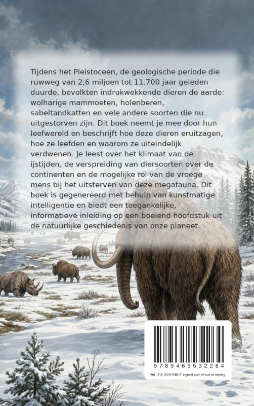 Achterkant van Mammoeten en de dieren van de ijstijd