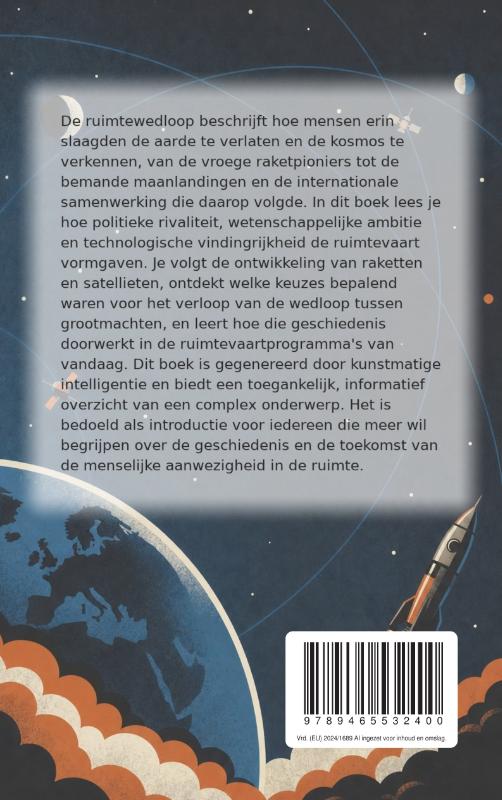 Achterkant van De ruimtewedloop