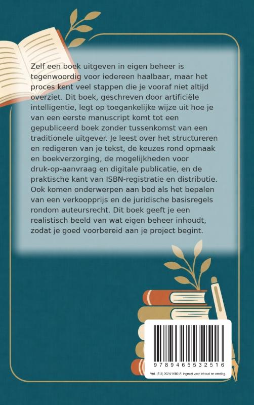 Achterkant van Zelf een boek uitgeven voor beginners