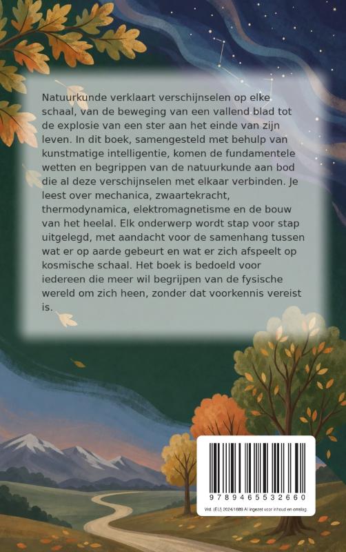 Achterkant van Natuurkunde in de natuur en het heelal