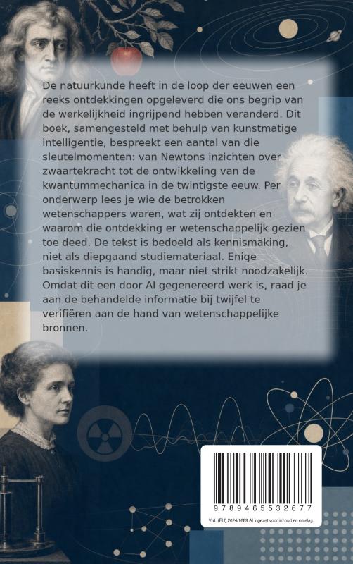 Achterkant van Beroemde ontdekkingen in de natuurkunde