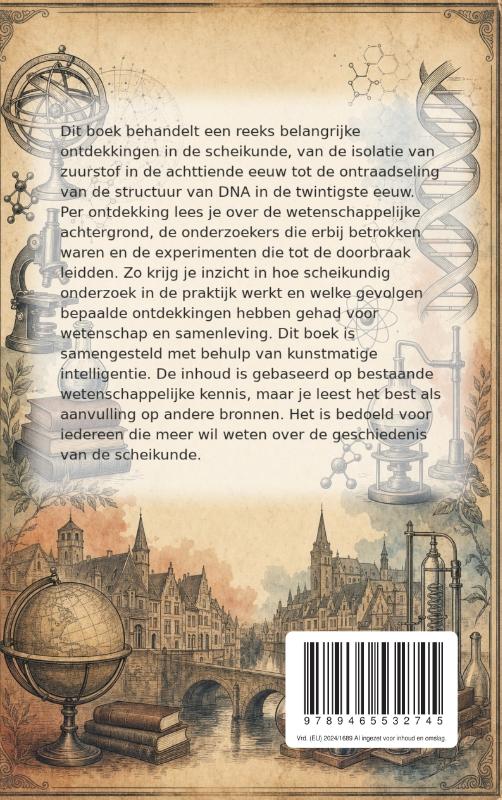 Achterkant van Beroemde ontdekkingen in de scheikunde