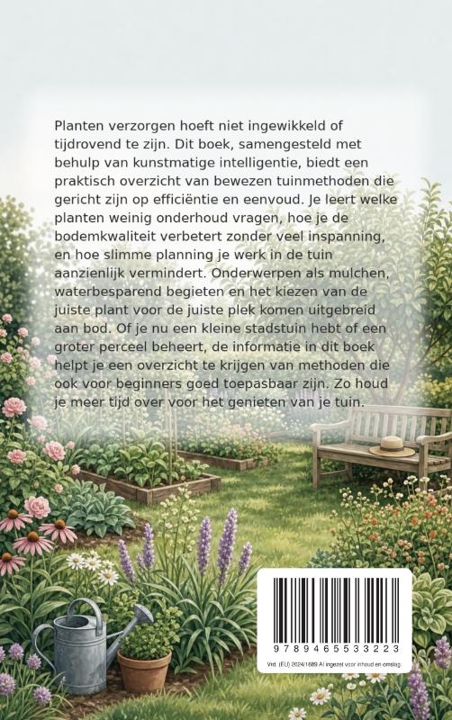Achterkant van Planten verzorgen met weinig moeite