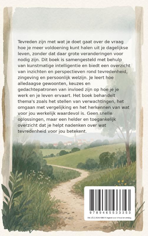 Achterkant van Tevreden zijn met wat je doet