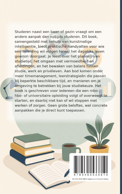 Achterkant van Studeren naast werk of gezin