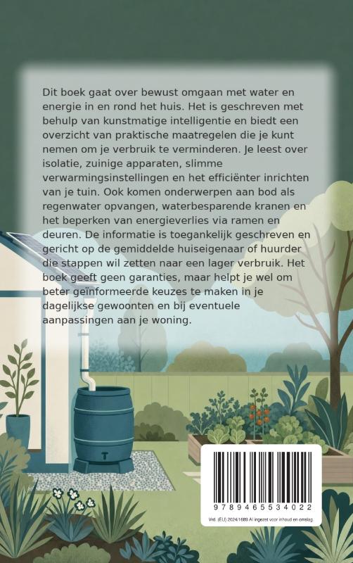 Achterkant van Water en energie bewust gebruiken