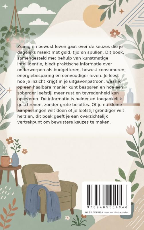 Achterkant van Zuinig en bewust leven