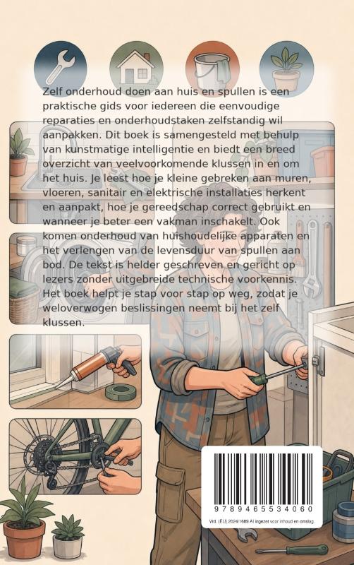 Achterkant van Zelf onderhoud doen aan huis en spullen