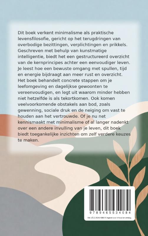 Achterkant van Eenvoud en vrijheid vinden