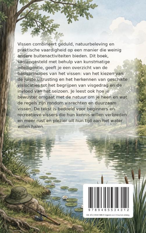 Achterkant van Vissen als ontspanning in de natuur