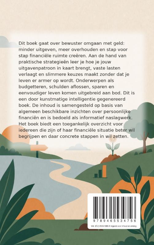 Achterkant van Minder uitgeven en meer overhouden