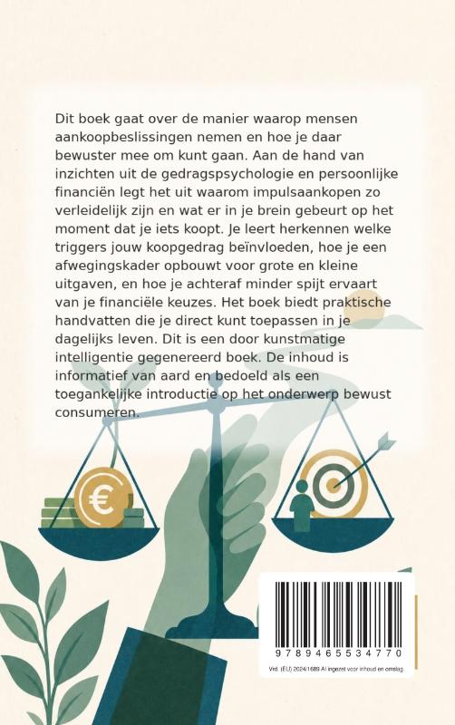 Achterkant van Bewust kopen in plaats van impulsief