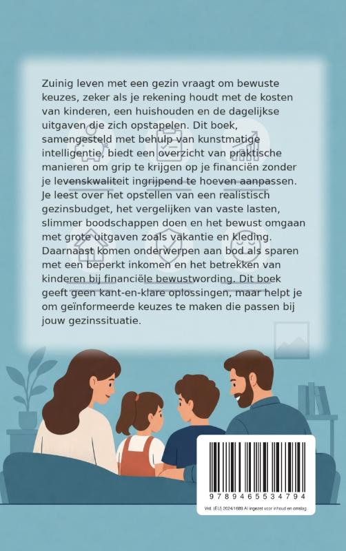 Achterkant van Zuinig leven met een gezin