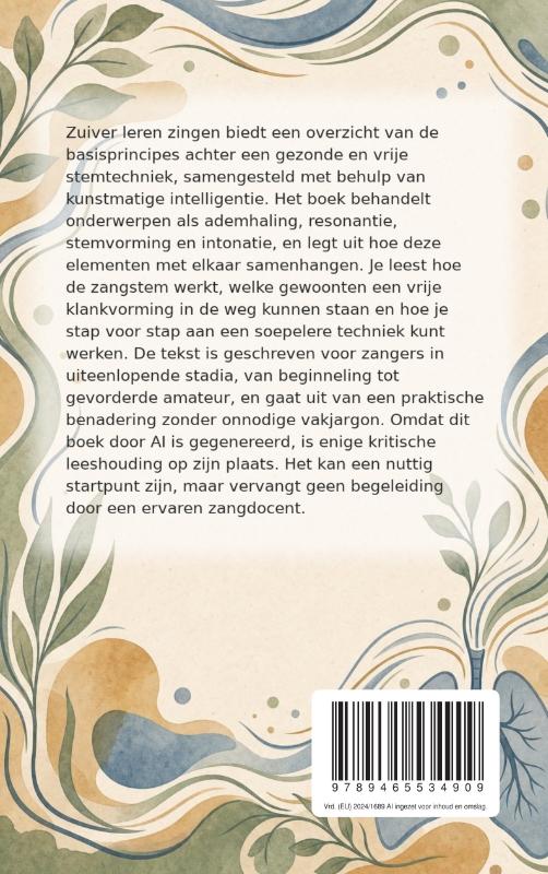 Achterkant van Zuiver leren zingen