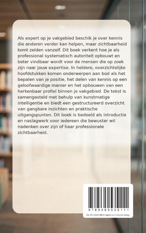 Achterkant van Zichtbaar worden in je vakgebied